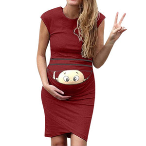 Summer New Fashion Women Print Pregnant Maternity  Dress Maternity Props Bodycon Casual  Mini Dresses Wholesale Free Ship Z4