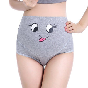 Pregnant Women Cotton Cartoon Underwear Pregnants Breathable High Waist Stomach Lift Underpants Maternity Printing No Trace Pant