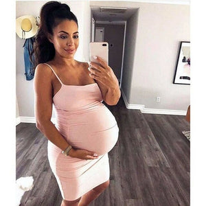 2019 Newly Pregnant Maternity Clothings Women Casual Sleeveless Maternity Dress Maternity Props Bodycon Dress